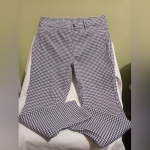 Uniqlo Blue And White Plaid Pants, Size: 12